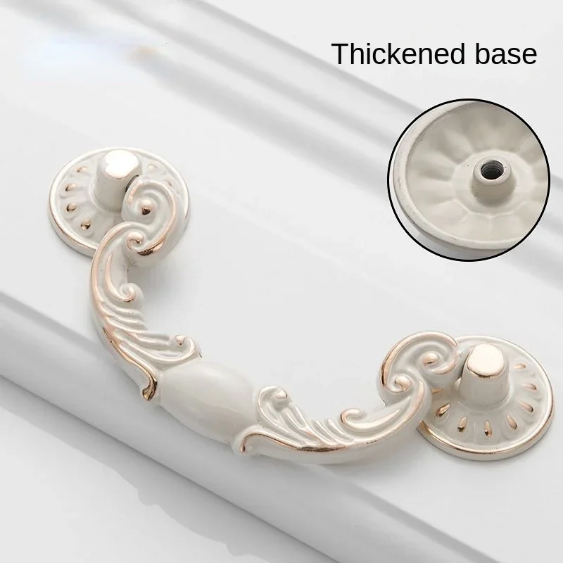 Tiradores Muebles Modern Simple Cabinet Pulls Ivory White Drawer Door Handles and Knobs Thickened Base No Formaldehyde