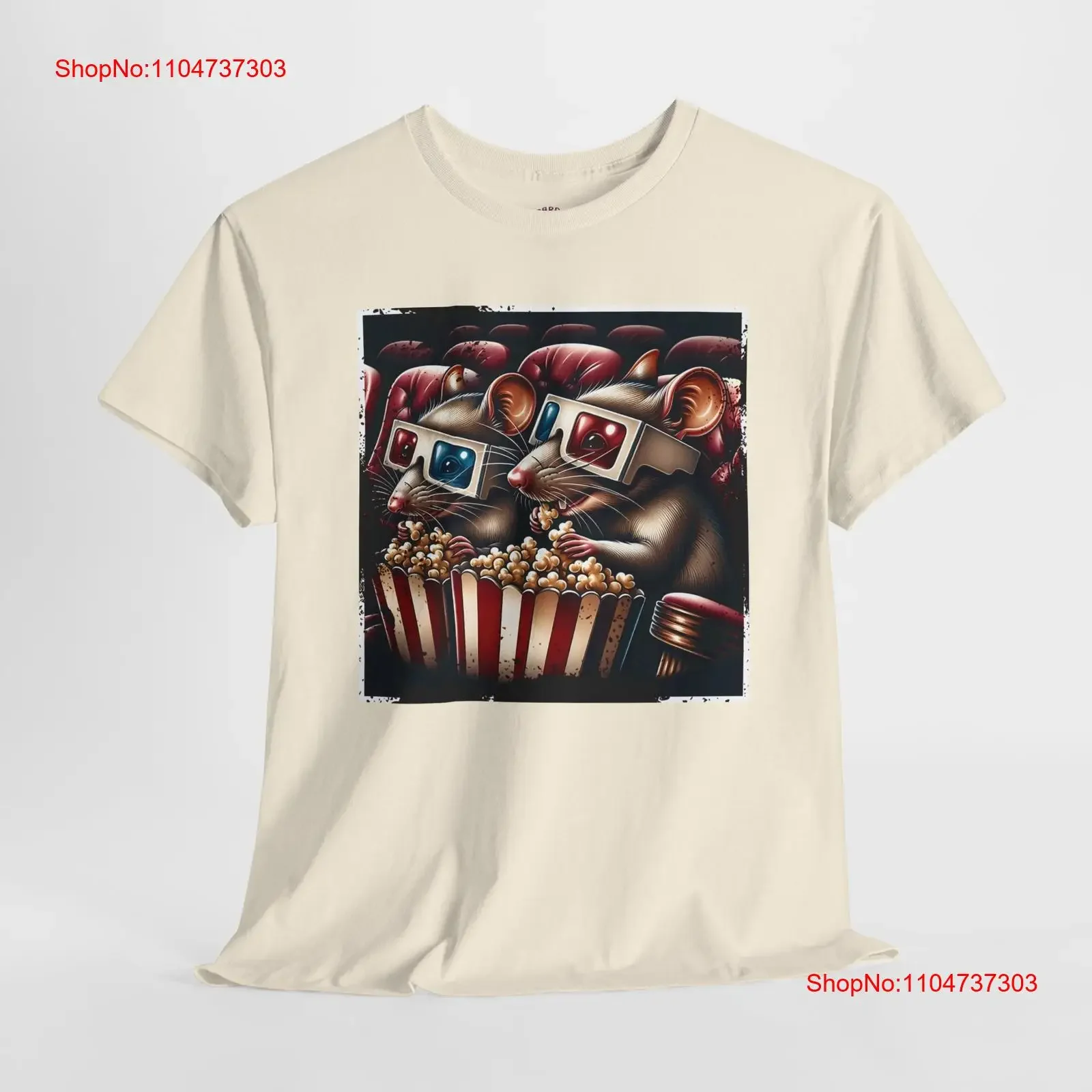 Bk to School Graphc T Shirt Ratties Cinema Popcrn Rats Adlt Relxed Sz S 5XL Blck Nat vintage Washed Casual Slightly Stretched