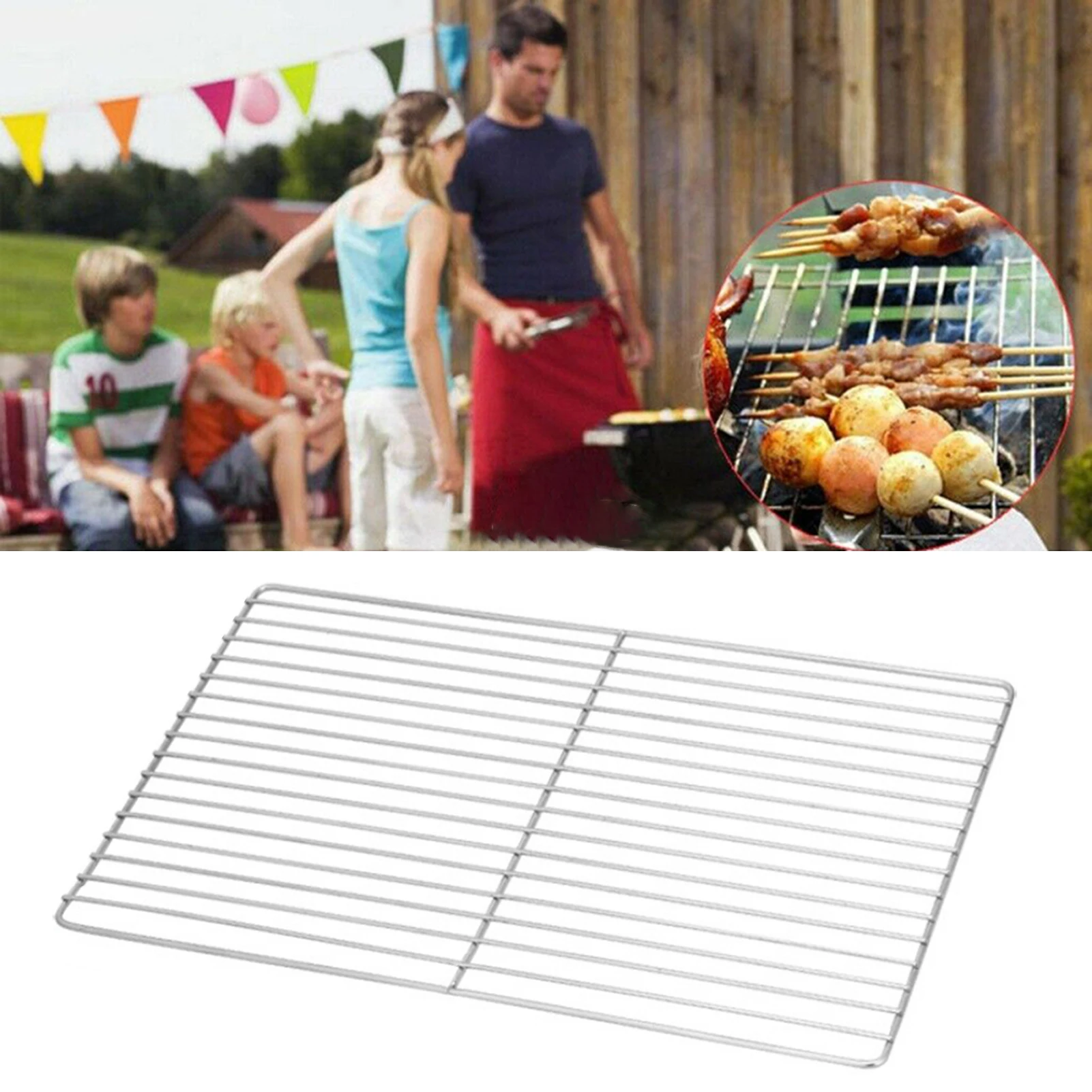 Barbecue BBQ Grill Net Stainless Steel Rack Grid Grate Replacement For Multi-purpose Grills And Baking Tray Outdoor Kitchen Tool