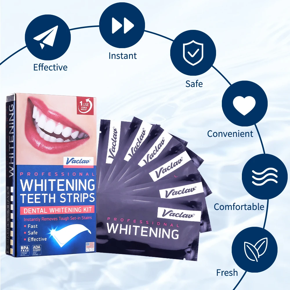 فراق الأسنان تبييض الشريط ترقية حساسية الحرة طقم تبيض الأسنان لا بيروكسيد الأسنان تبييض الشريط الأبيض ملصق