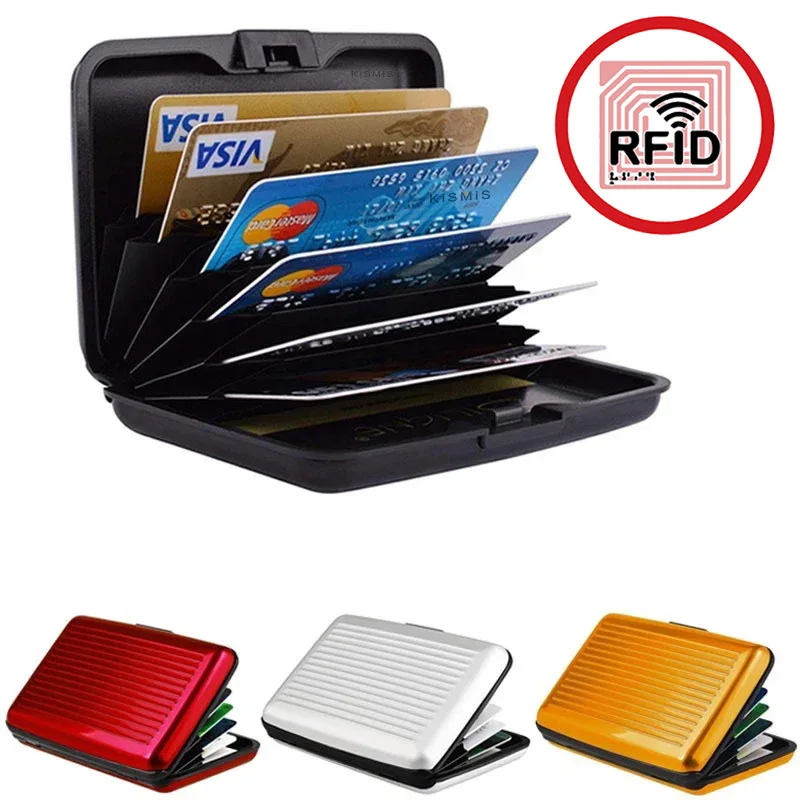 ANTI RFID Blocking Metal Wallet Women Men Business ID Credit Card  Protector Card Holder High Quality Waterproof Anti-scan Purse