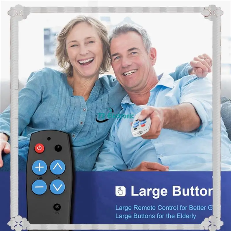 تسليم 24 ساعة 2X Universal Learn Remote Control لكبار السن، 7 مفاتيح كبيرة نسخ رمز من وحدة التحكم في الإضاءة TV STB DVD BOX #4