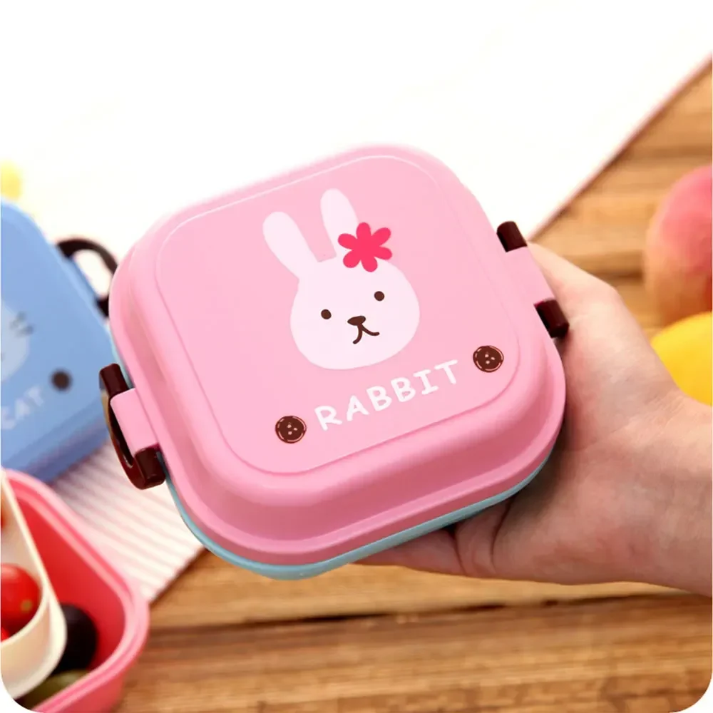 Children's Mini Cute Cartoon Food Storage Box School Portable Lunch Box Plastic Food Grade Student Gift Small Camping Cook Set view 4