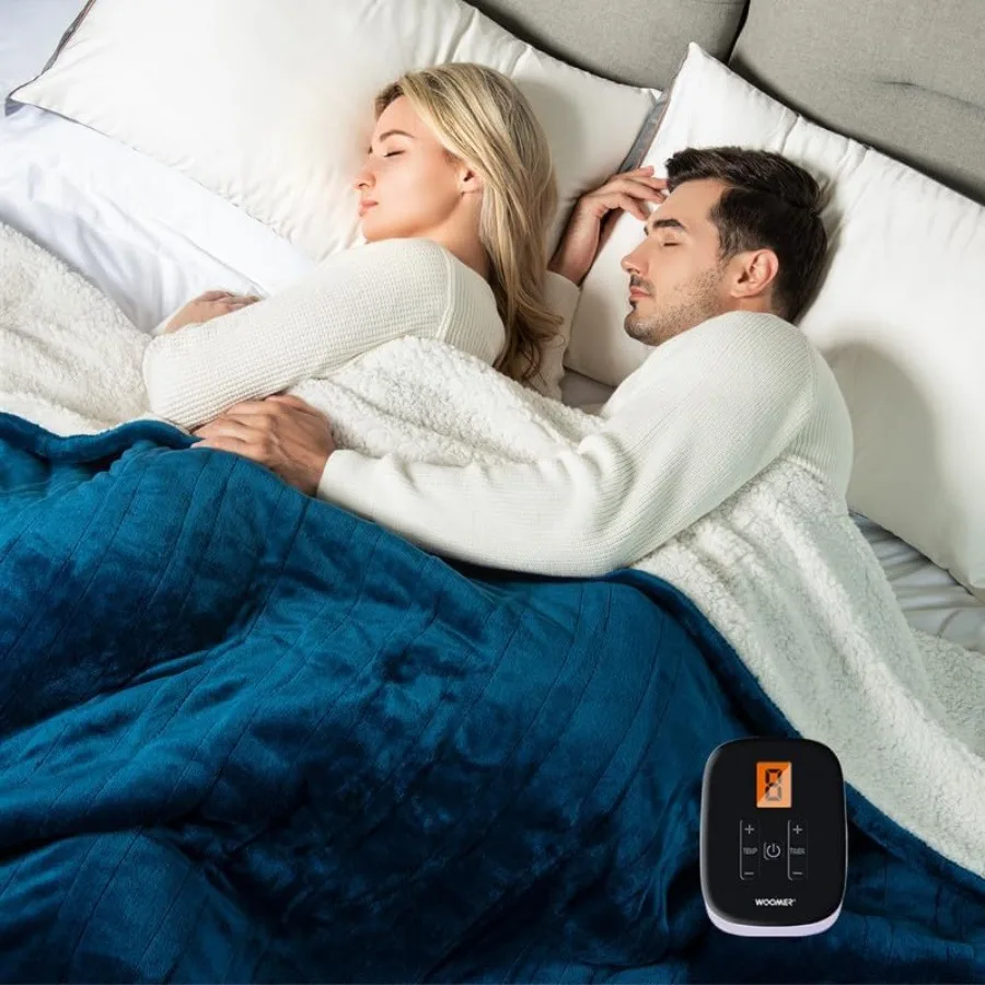 

Electric Blanket Full Size 77" x 84" Heated Blanket with 0.5-12 Hours Timer and 10 Heating Levels ETL Certified Navy Blue Velve