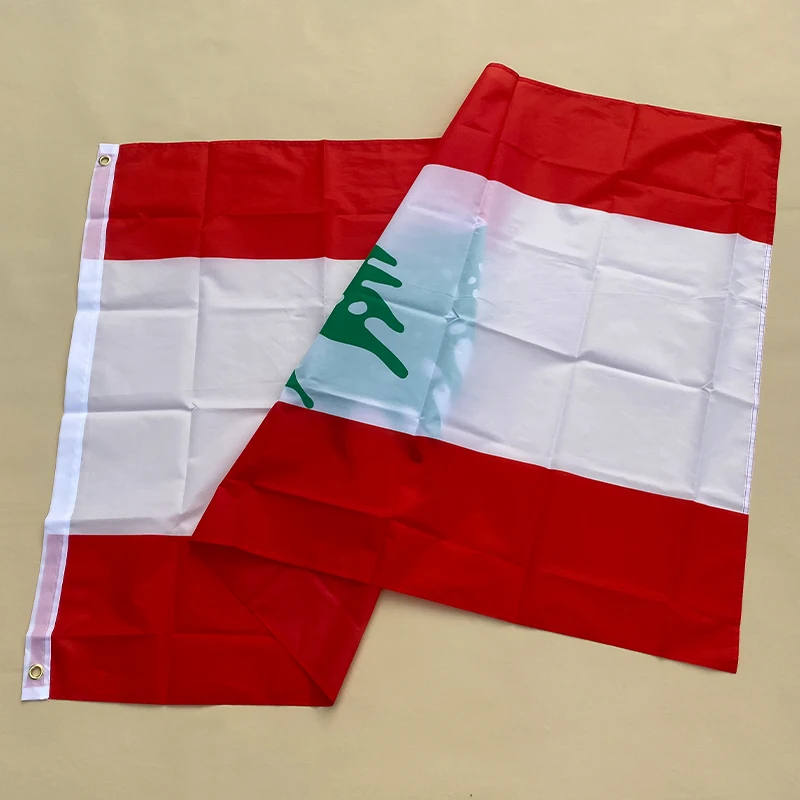 Eoodlove Decorative Flag 3 * 5FT Lebanese Republic Rubunan Flag Indoor and Outdoor 90 * 150cm Polyester Flag Hanging