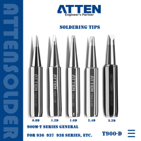 1PCS ATTEN High Quality Original 900M-T Series Soldering Tips For 936 Soldering Iron Replacement T900-0.8D/1.2D/1.6D/2.4D/3.2D