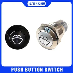 16mm 19mm 22mm Car Windshield Wiper Washer Push Button Light Momentary Latching 12V Switch  3V 5V 24V 220V LED Light Car