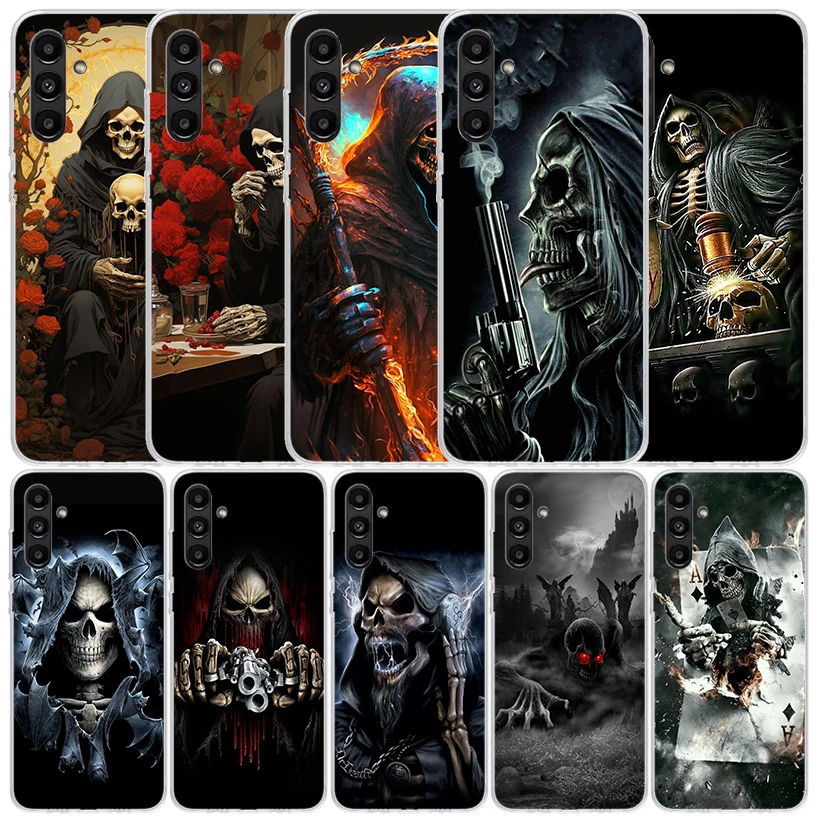 Reaper Skull Skeleton Gun Phone Case For Samsung Galaxy A55 A54 A52 A53 A15 A14 A12 A13 A25 A24 A22 A23 A35 A34 A32 A33 A04S A02