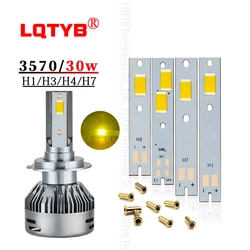 Lámpara LED de alta potencia para coche, faro amarillo limón, soldadura, sustrato de cobre 3570, 30W h, 1/3/4/7, LED amarillo limón