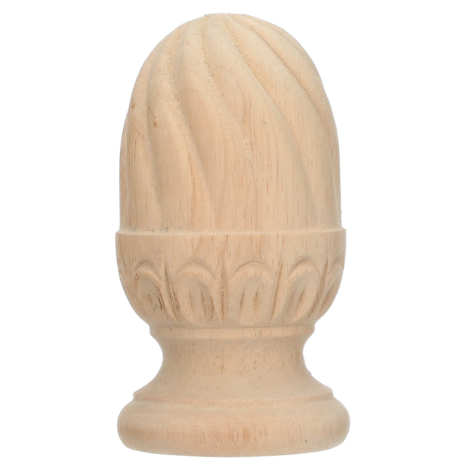 Pineapple Shaped Wooden Craft Spindle Unfinished DIY Baluster Toppers for Stair Railings Bed Posts Fence Posts Decorative Wood