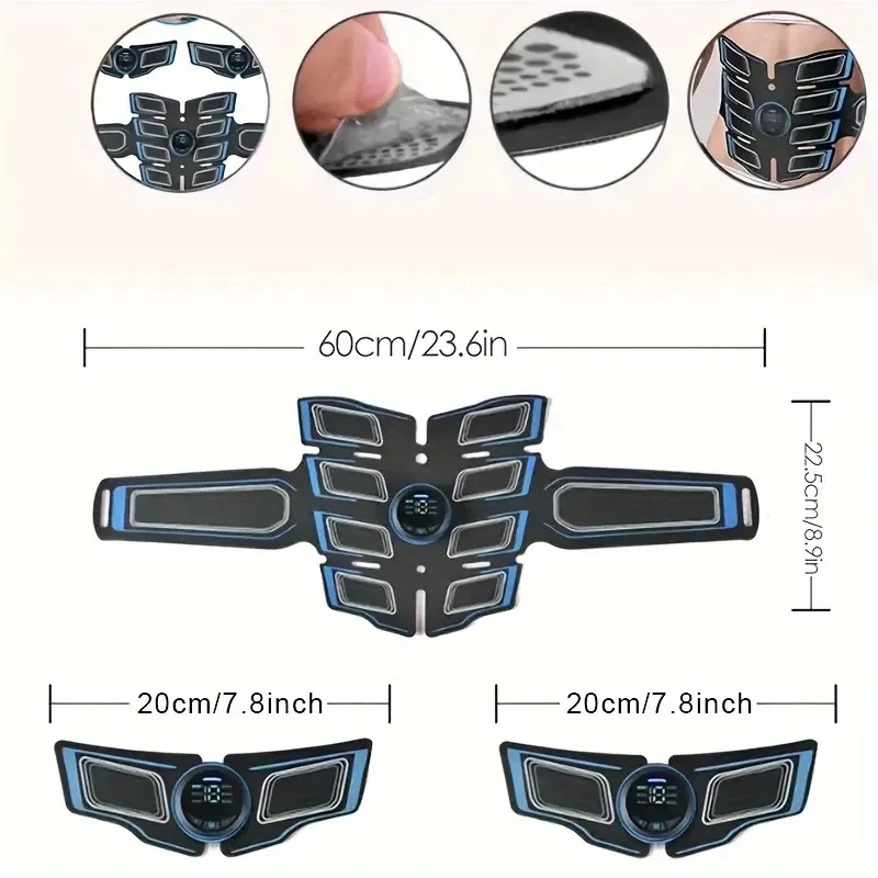 USB Rechargeable Abdominal Muscle Trainer Portable Abdominal Toning Belt Electronic Training Belt Exercise Fitness Equipment