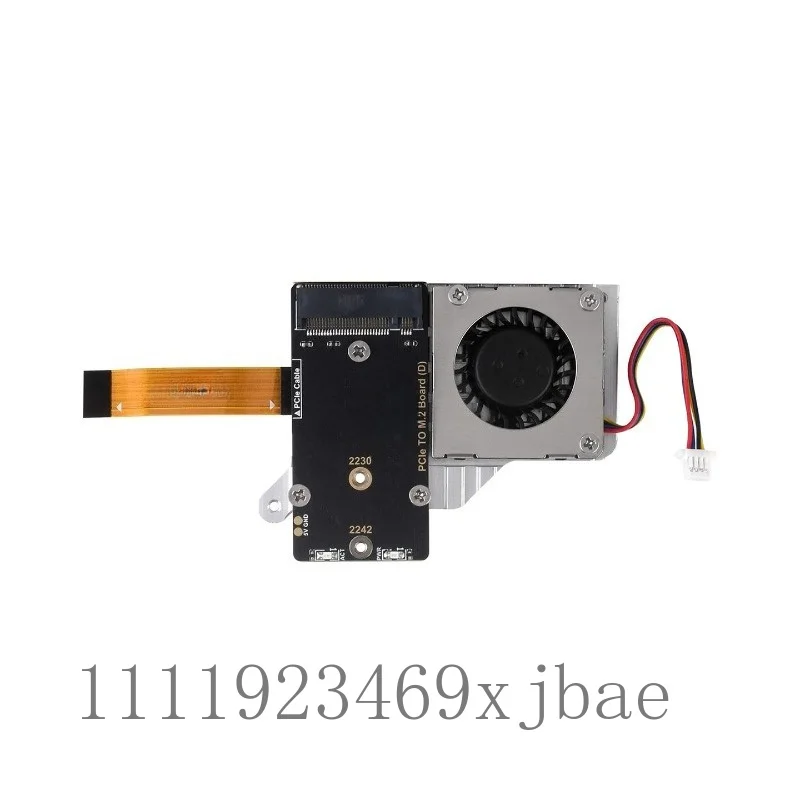 PCIe To M.2 Adapter Board for Raspberry Pi 5, NVMe SSD Protocol Expansion Board, SSD Boot Support With Cooling Fan