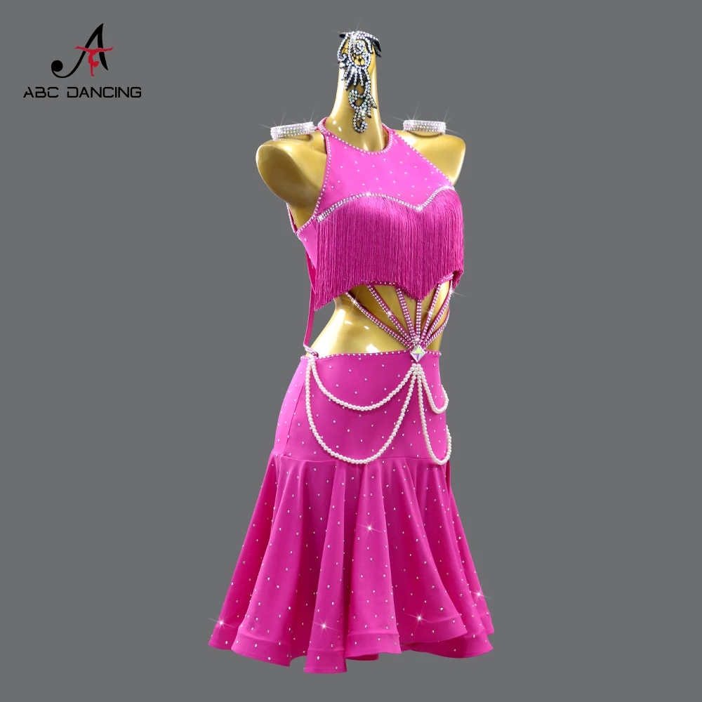 ชุดเต้นรำละตินสำหรับผู้หญิง ชุดเต้นรำ กระโปรง เซ็กซี่ สง่างาม ชุดสำหรับงานพรอม การแข่งขัน ชุดกีฬาสำหรับเด็กผู้หญิง ชุดฝึกซ้อม ชุดแสดงปี 2025