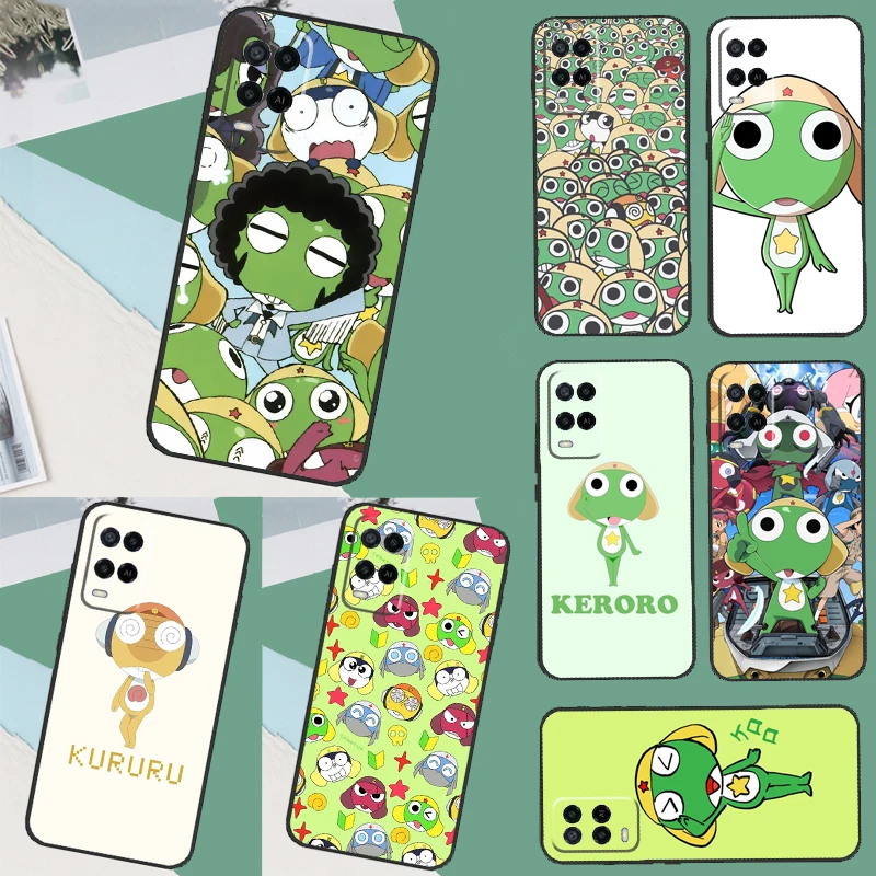 Cartoon Keroro Gunsou Frog Case For OPPO A57S A54S A96 A76 A16 A5 A9 A53 A15 A54 A74 A94 A78 A98 A17 A77 A52 A72 A93