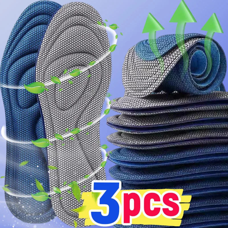 3Pairs Foot Acupressure Insole Men Women Soft Breathable Sports Cushion Inserts Sweat-absorbing Deodorant Orthopedic Shoe Soles