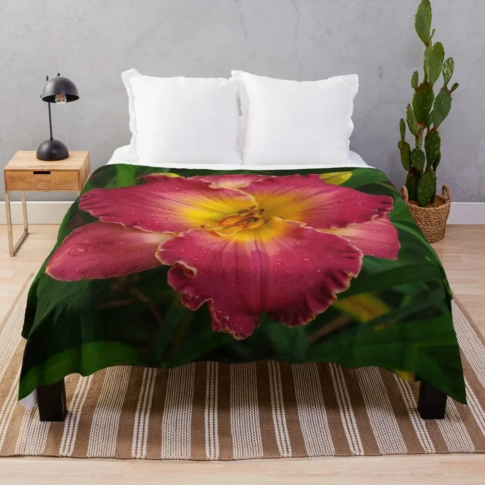 

Sis Boom Bah daylily!A vibrant world of rose and gold Throw Blanket Versatile Cozy Throw Blanket for All Occasions