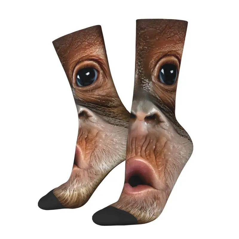 

Новинка на заказ, детские носки с большим лицом и гориллой для мужчин и женщин, эластичные летние, осенне-зимние носки с изображением обезьяны