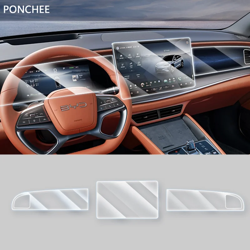 

Для BYD Sealion 7 2024, закаленная пленка для экрана, навигационный инструмент, экран дисплея, центральное управление, защитная пленка, автозапчасти