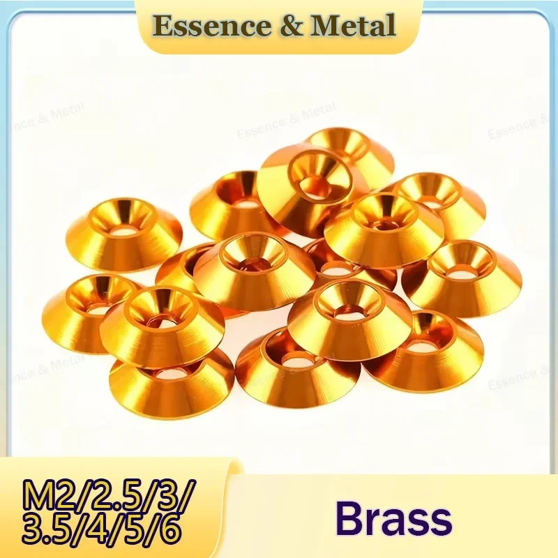 Brass Countersunk Head Washer Cup Washer M2 M2.5 M3 M3.5 M4M5 M6 Pure Brass Countersunk Head Screw Washer Suitable for DIY Parts