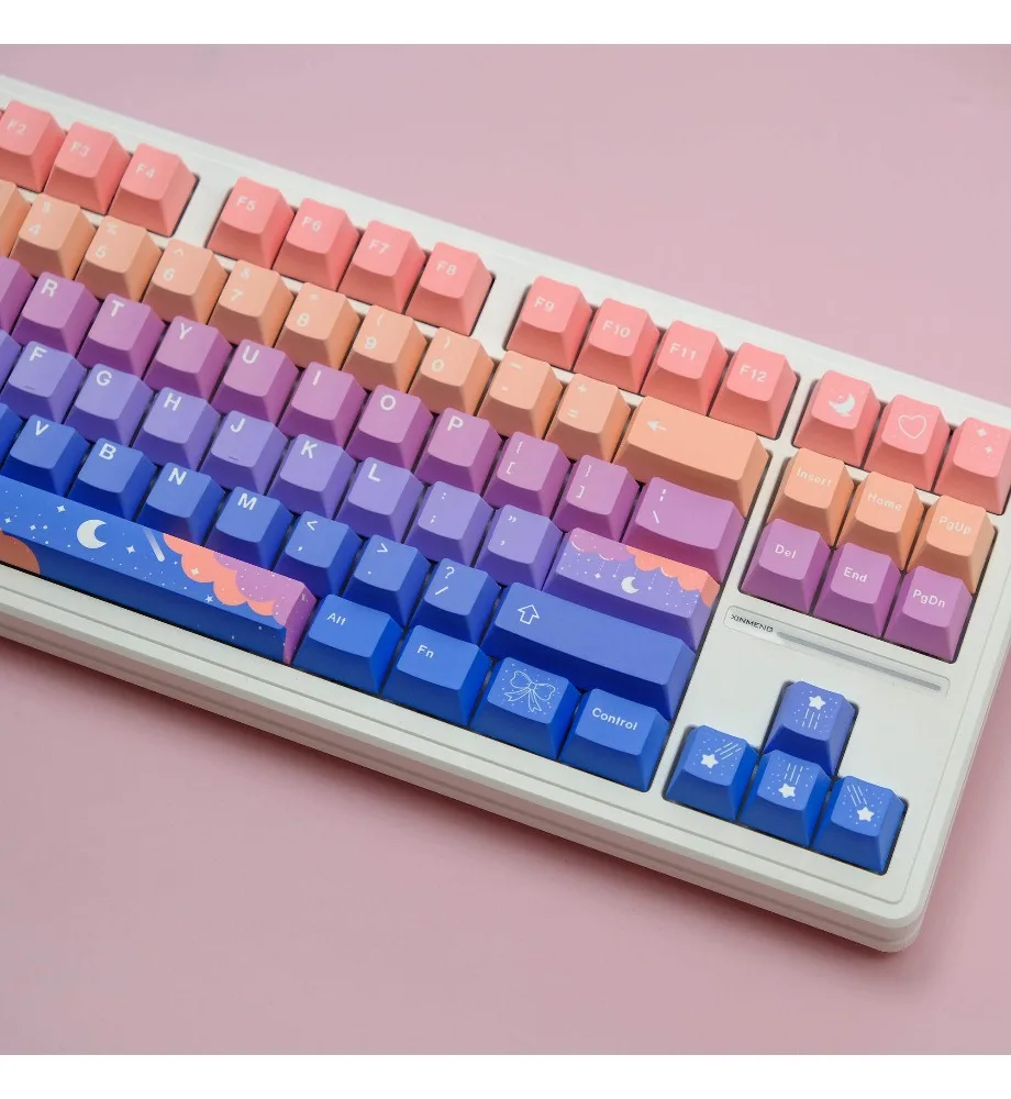 Xingyue keycaps with 129/147 keys made of PBT material and factory-grade sublimation technology compatible with various