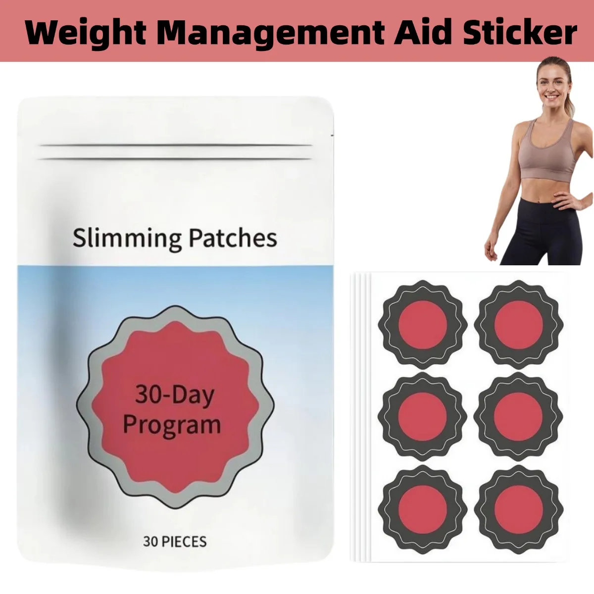 Women 30pc Advanced Slimming BodyCare Patches,Scientific Formula Controls Appetite,Lasting Weight Management Aid Firming Sticker