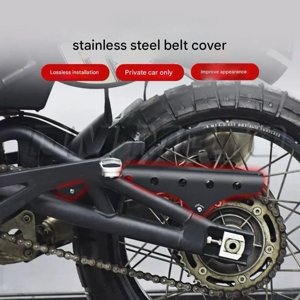 Motorcycle stainless steel chain cover retro toothbrush case belt protector cover BRIXTON CROSSFIRE 500GK GK500 gk500 500gk
