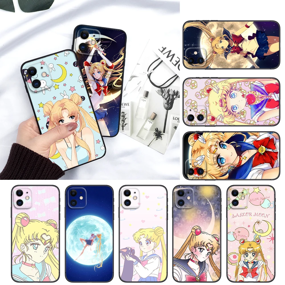 S-Sailor Moon Cute Soft Case for Huawei Y5P Y6P Y7A Y8P Y9A Y6 Y7 Y8S Y9S Y9 Nova 9 9I 4E 5T 7 Mate 10 Lite 20 Pro P30