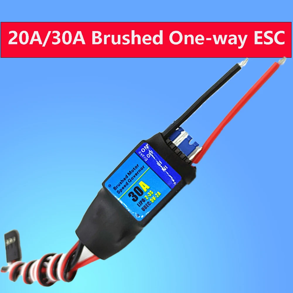 20A/30A Brushed ESC One-way 2-3S Electric Speed Controller Suitable for Brushed Water Pump Diaphragm Pump Switch Gear Pump Motor