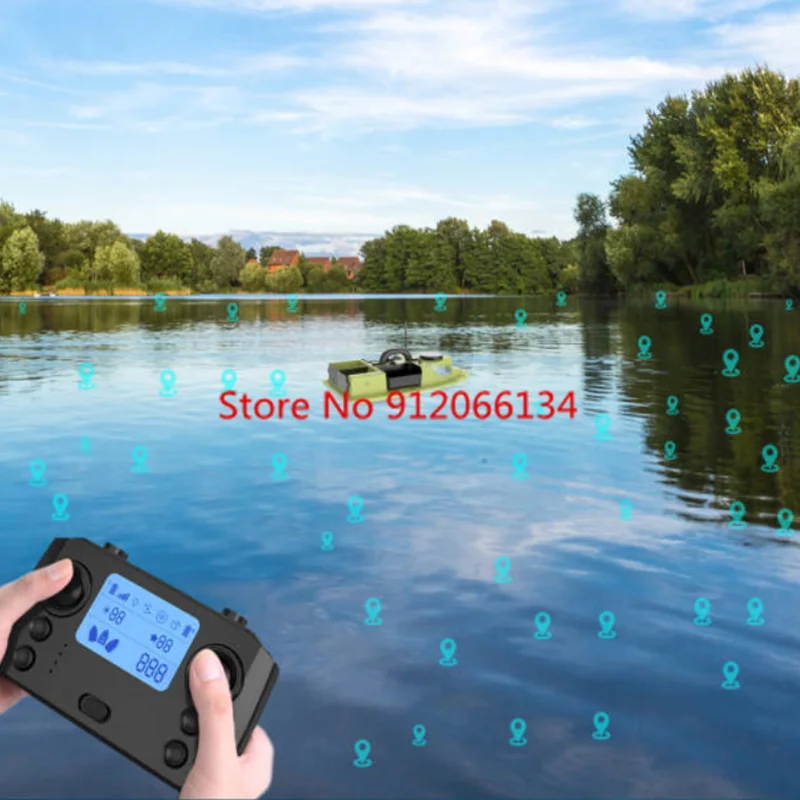 99GPS Smart Cruise Sonar Fish Finder High Speed RC Fishing Boat 4Hopper 600M 3KG Waterproof Lighting Remote Control RC Bait Boat