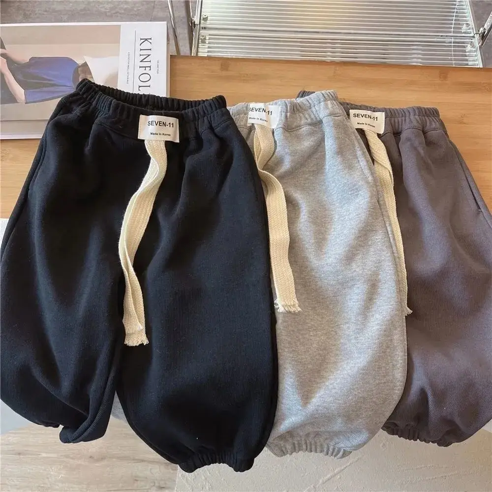 UNITIM 2023 Frühling Herbst Kinder Jungen Hosen 1-8 Jahre Kinder Lose Beiläufige Jungen Sport Hosen Solide Vielseitige Kleinkind jungen Hosen