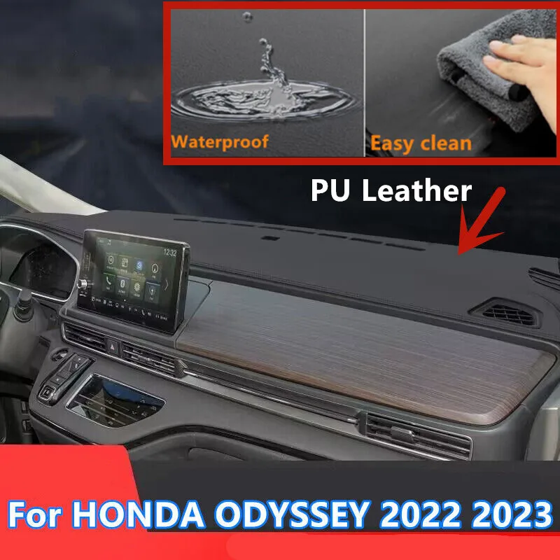 New PU Leather Dashboard Cover Dash Pretector Anti-Slip Mat Trim Dashmat Carpet For HONDA ODYSSEY 2022 2023