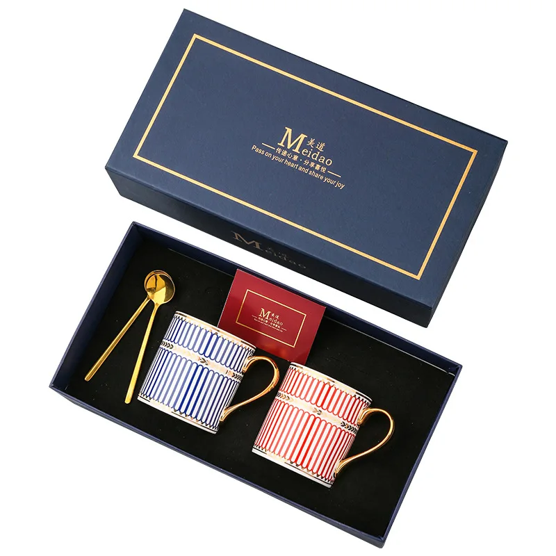 

Mug bone china water cup birthday gift box couple cup pair breakfast cup