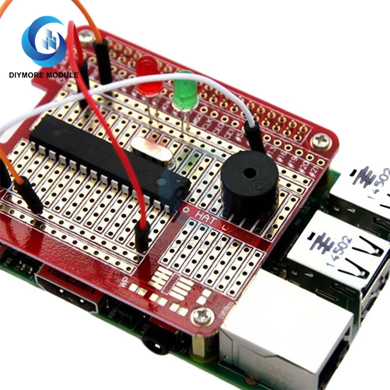 DIY Prototype Expansion Board PCB Shield Red Expansion Board Compatible for Raspberry RPi Prototype Hat Breadboard