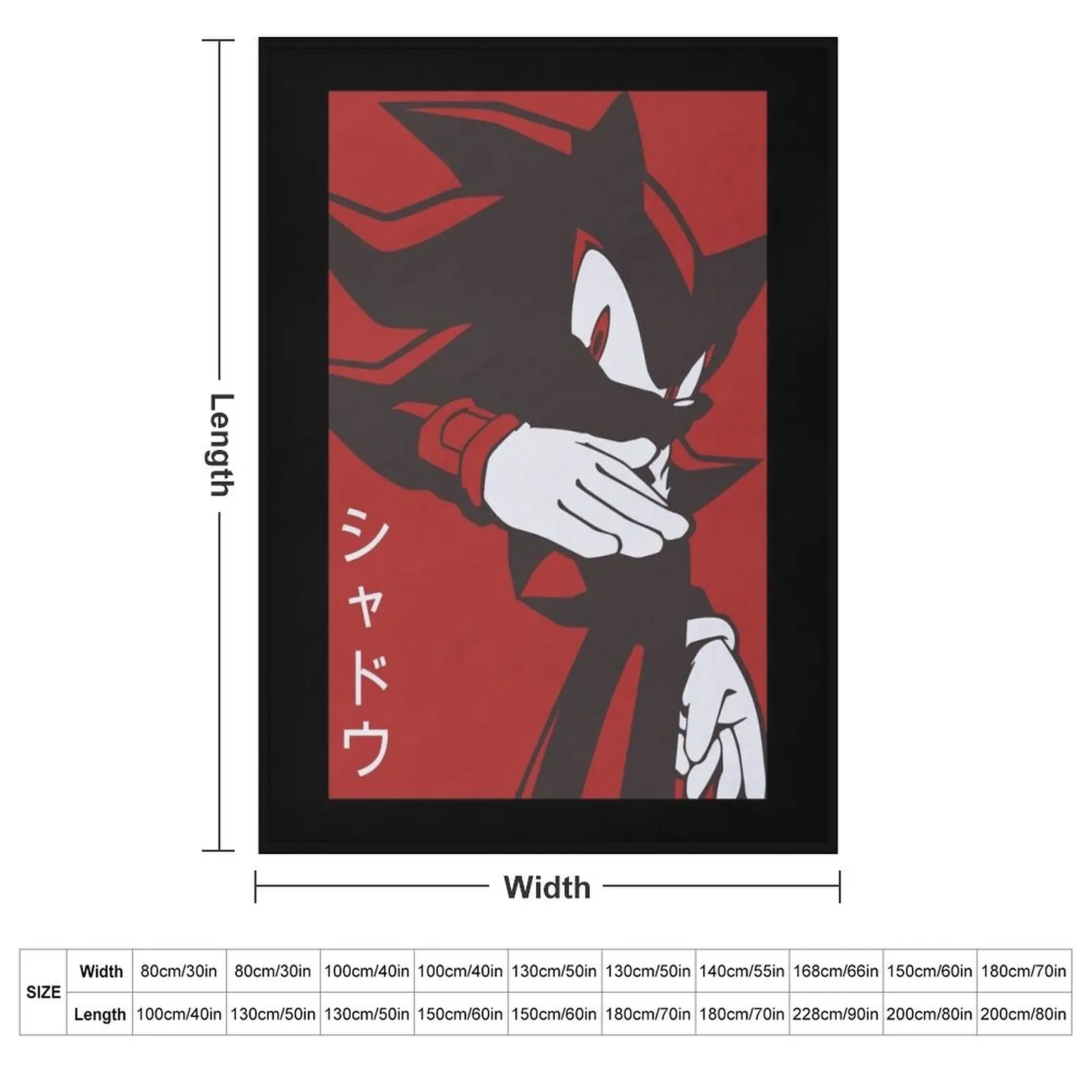 Normal Black Shadow Hedgehog anime manga style Background Red Throw Blanket Sleeping Bag Sofas warm for winter Blankets