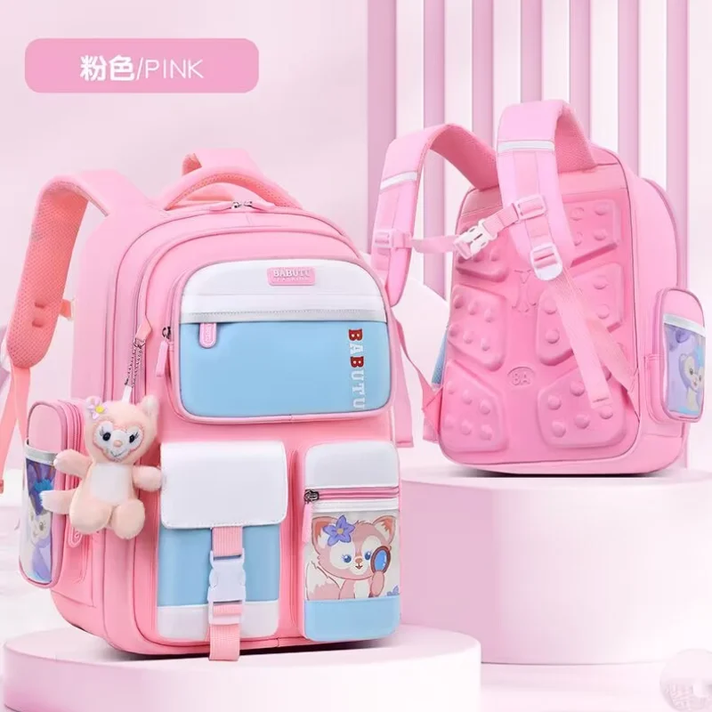 Disney Star Dailu Cartoon Multifunctional Waterproof Girls Backpack New Breathable Ridge Protection Student School Bag