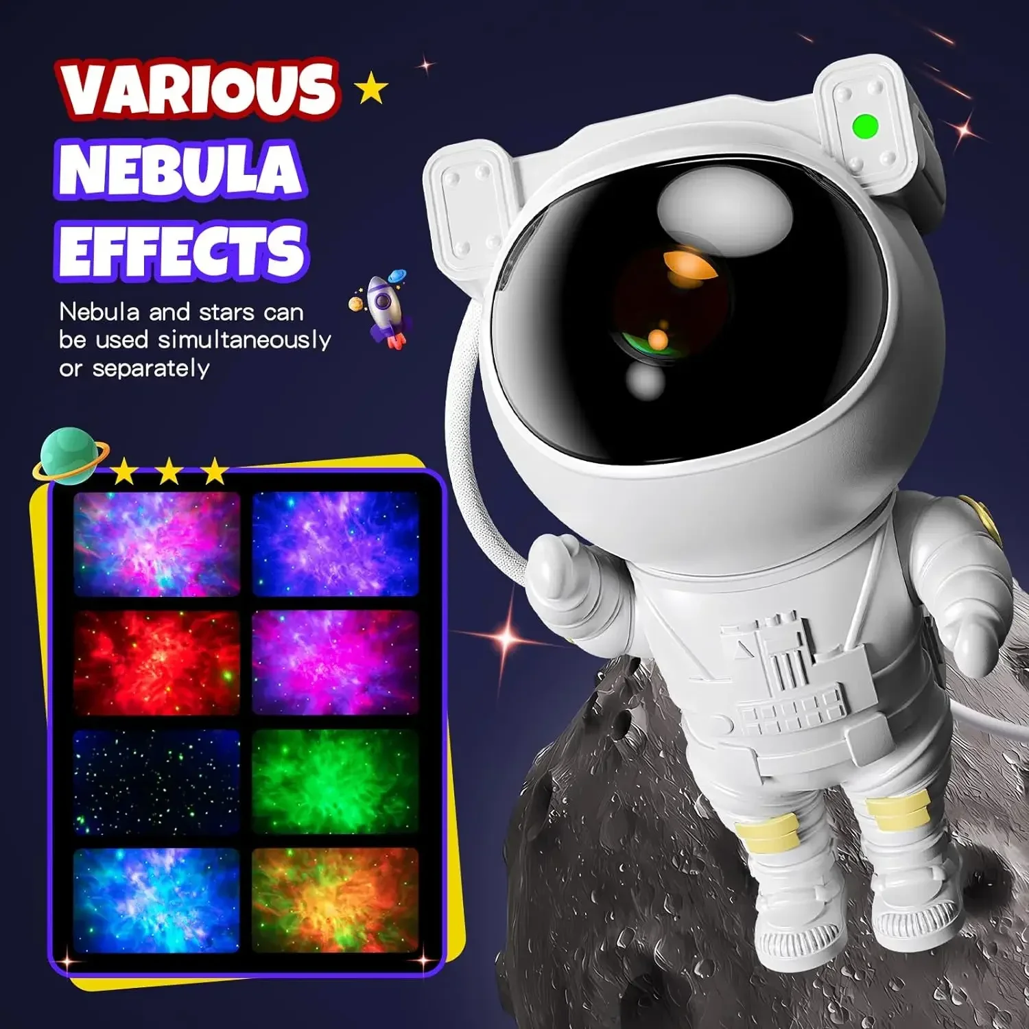 Astronaut Star Galaxy Projector - Space Starry Night Light Nebula Ceiling Projection Lamp with Timer and Remote, Gift