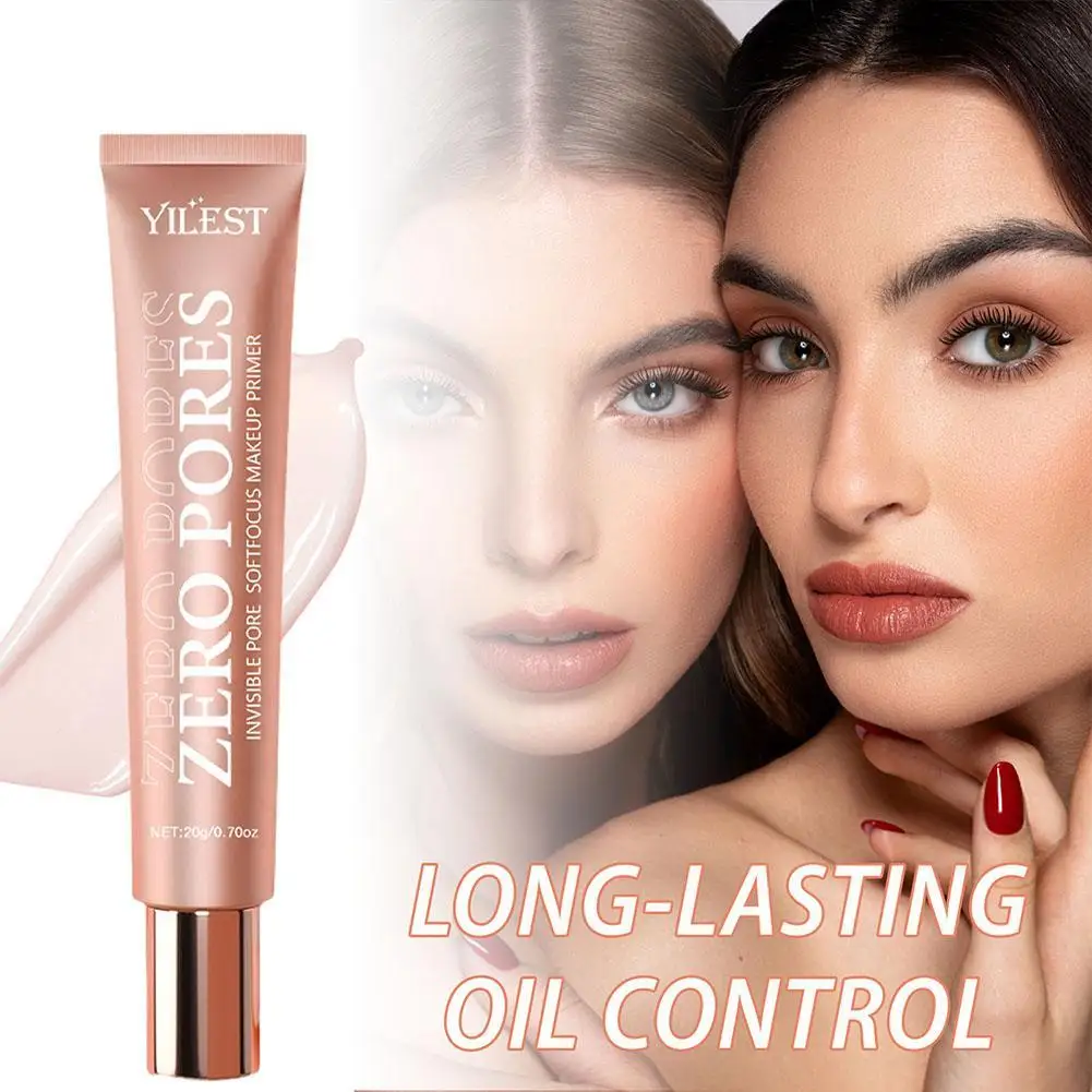 Primer idratante per il viso Base per il trucco pori invisibili Soft Brighten fondotinta liscio a lunga durata controllo dell'olio 20g Focus G1F1