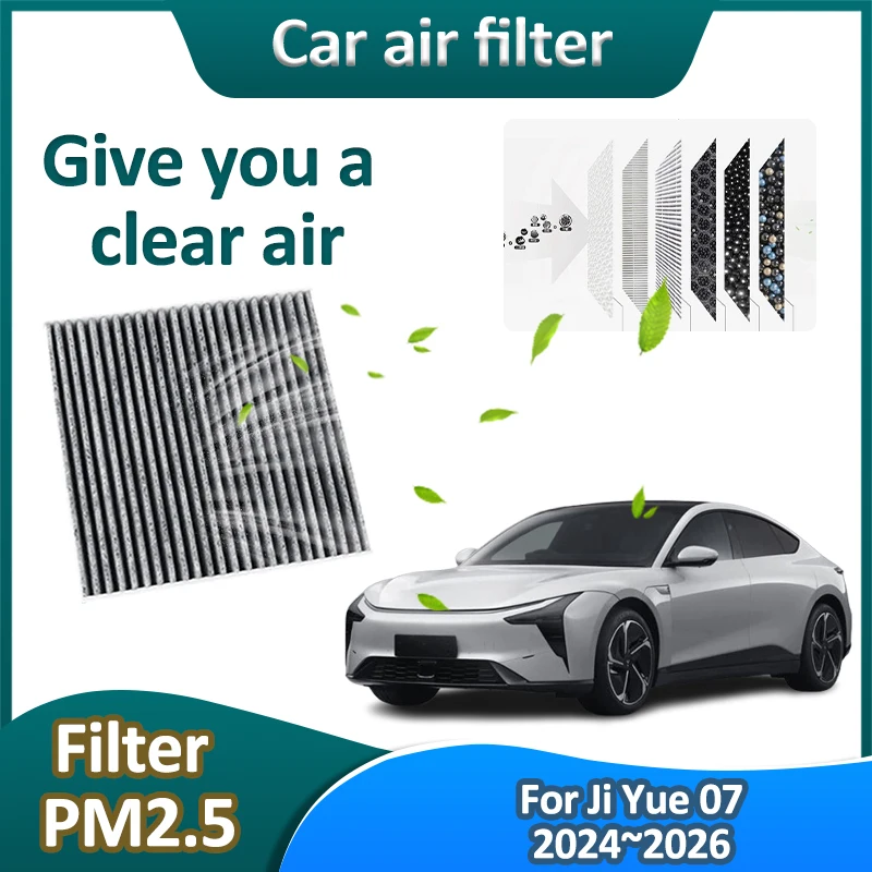 For Ji Yue 07 2024 2025 2026 Air Conditioning Filter Breathe Freshener Pollen Cabin Purifier Remove Dust PM2.5 Cars Accessories