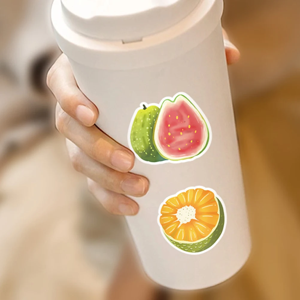 

60 Pcs Fruit Stickers Cartoon Decorations Aesthetic Phone Luggage PVC Travel Supplies Removable Adhesive Decals DIY Bulk