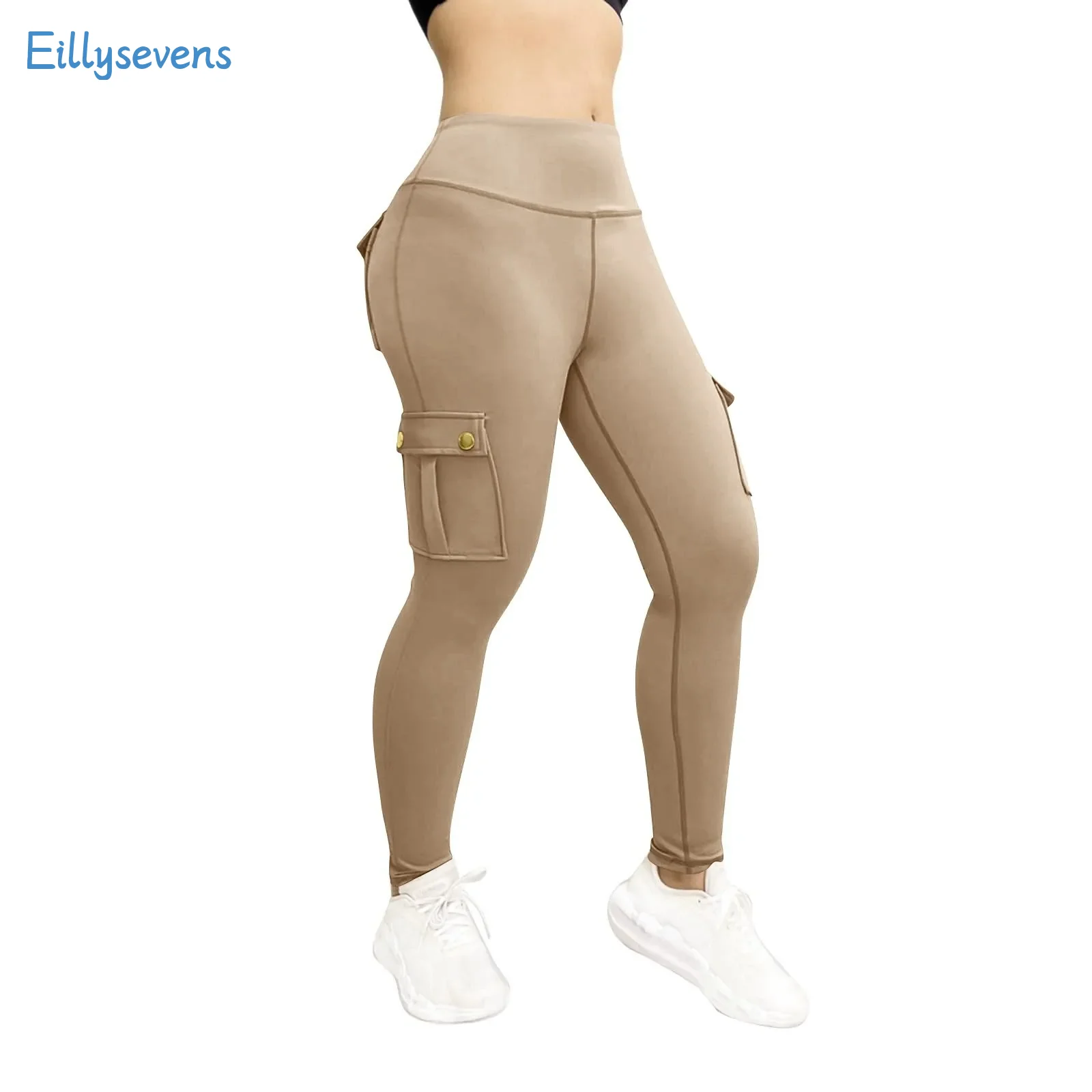 Womens Stretch Yoga Leggings Daily Causal Fitness Running Gym Sports Full Length Active Pants High Waist Tight Trousers