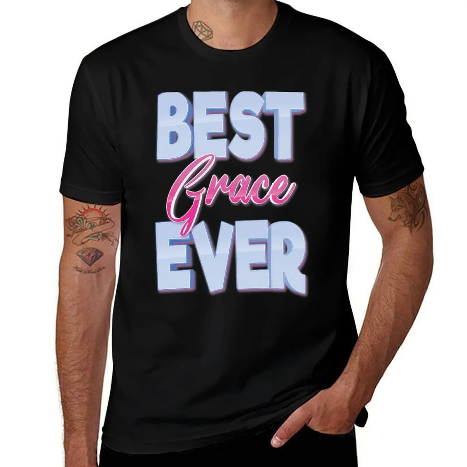 Best Grace Ever T-Shirt Basic Casual Short Sleeve Cotton Shirt