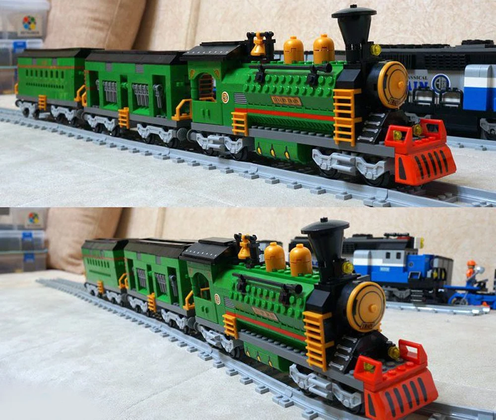 City Trains Steam Lomatéritive Green Passengers, levez ald Express 666 importer décennie ks Toys, Compatible avec Model, 25904 Pcs