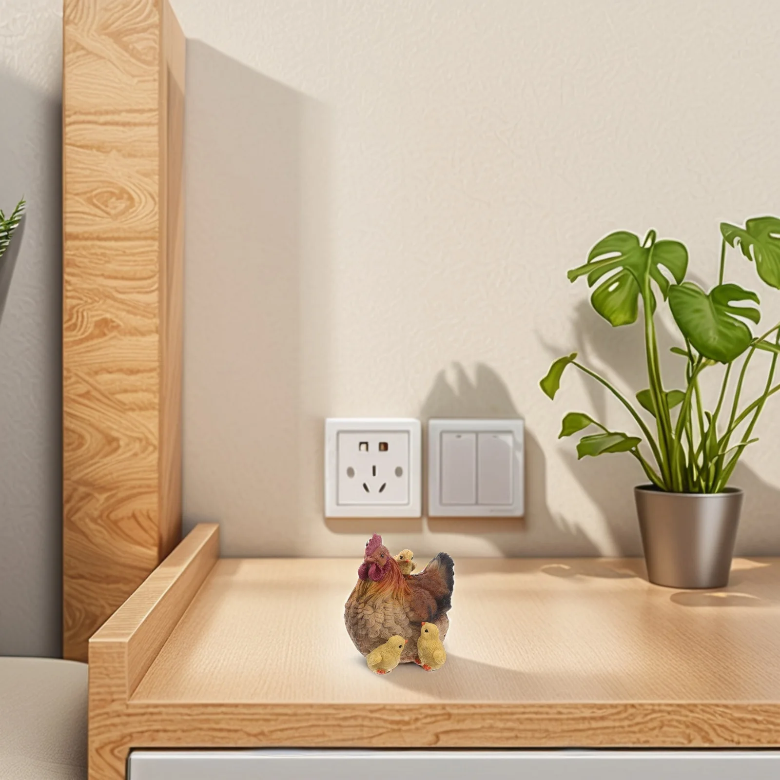 

1 set 1 Set Resin Hen Statue Farm Style Lifelike Chicken Outdoor Garden Decor Ornament Unique Animal Sculpture Durable Weather