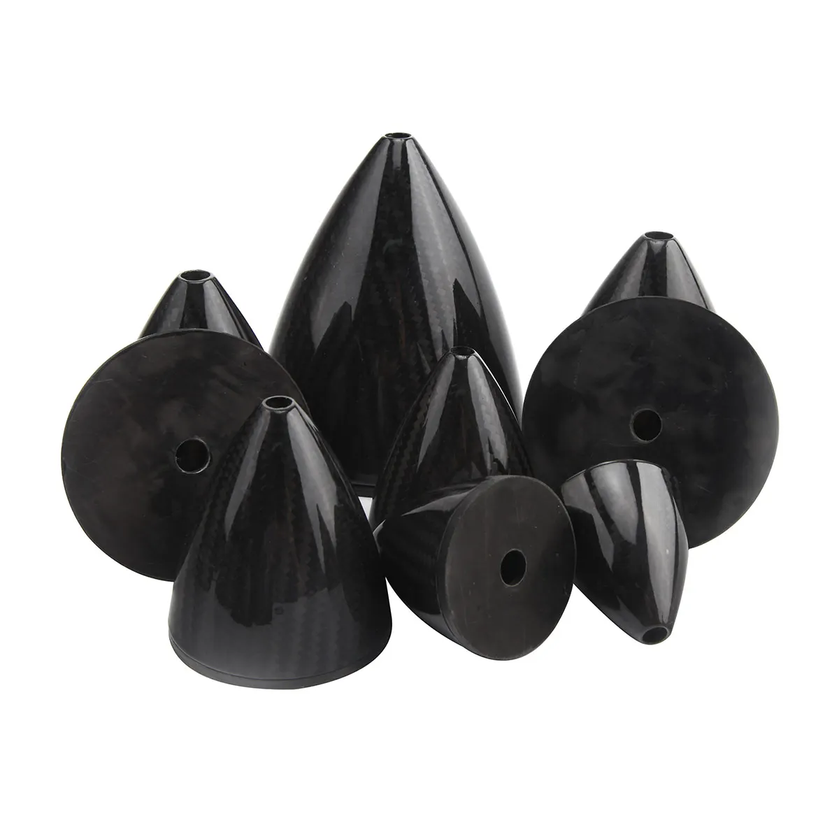 1Pc Carbon Fiber Spinner Cone Without Blade Cuts 1.75\'\' 2\'\' 2.5\'\' 3\'\' 3.5\'\' 4\'\' 4.5\'\' 5\'\' 6\'\' inch For RC Gas Airplane