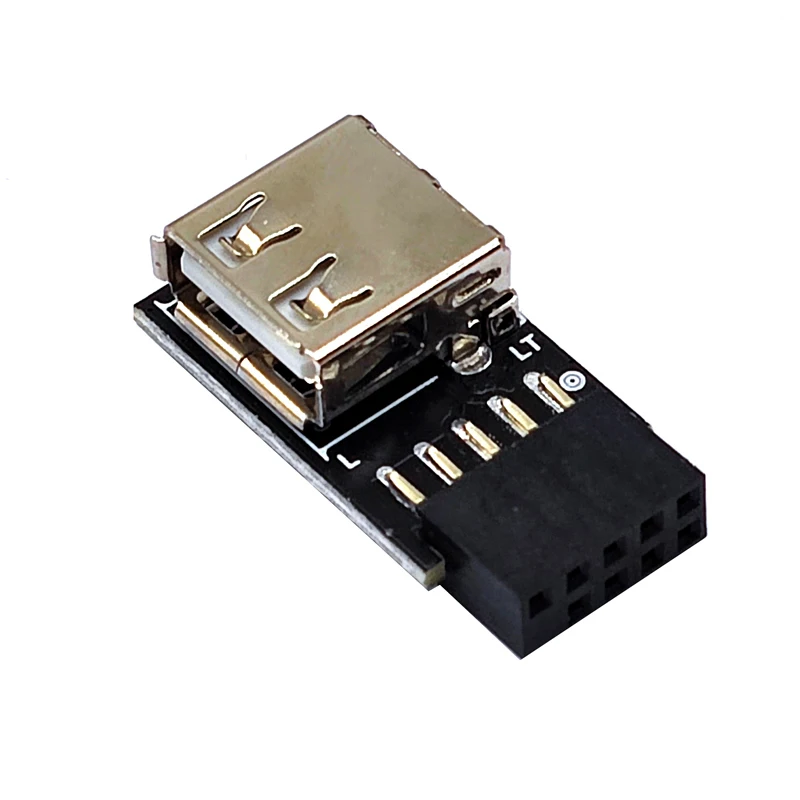 USB 2.0 Motherboard Header 9pin Motherboard to USB Adapter Connector USB2.0 A 9 Pin Female Converter for Wireless Mouse Receiver