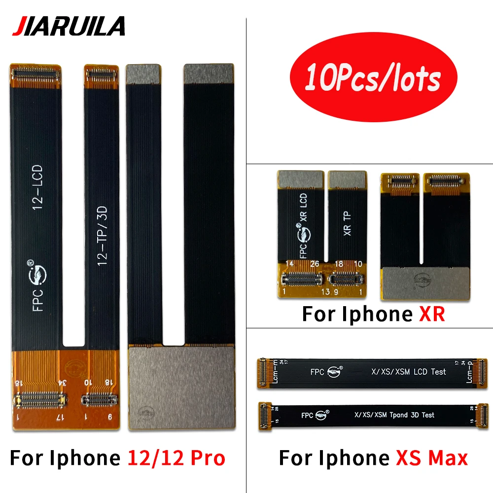 10Pcs，For Iphone 15 14 13 12 Pro Max  X XR XS Max 8 Plus Main FPC LCD Display Screen Ribbon Connect Mainboard Flex Cable