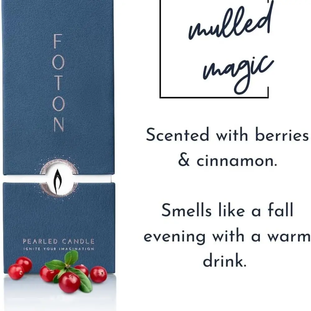 شموع مسحوقية معطرة فاخرة من Mulled Magic Fall، حرق 120 ساعة، قابلة لإعادة الملء مع 30 فتيل، عبوة من قطعتين 18 أونصة #2