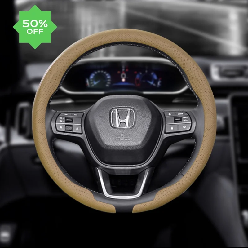 

For Honda Civic Steering Wheel Cover Genuine Leather Carbon No Smell 1.6 2004 1.8L 2006 1.3L 2007 2008 2009 2.0L TYPE-S 2012