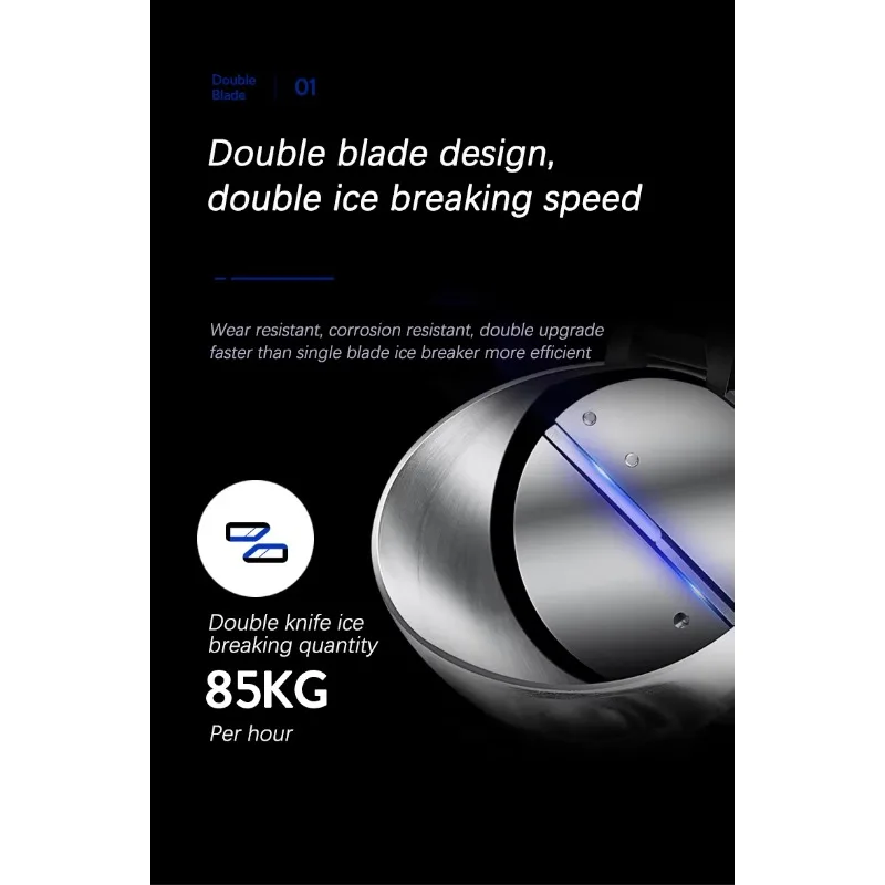 Elektrische Eisbrecher-Kegelmaschine aus Edelstahl für den Einsatz in Zuhause, Restaurant, Hotel und Lebensmittelgeschäfte, 220 V