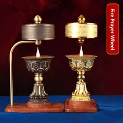 New Fire-Turning Prayer Wheel Charging Butter Lamp Burning Lamp Falun Through Led Tibetan Electric Prayer Wheel Household